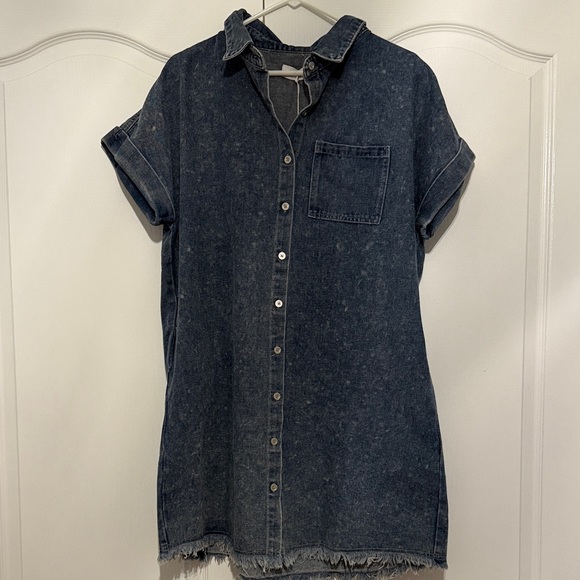 Bluivy Dresses & Skirts - Bluivy, large, NEW,  Button-Up Shirt Dress, fringe bottom
